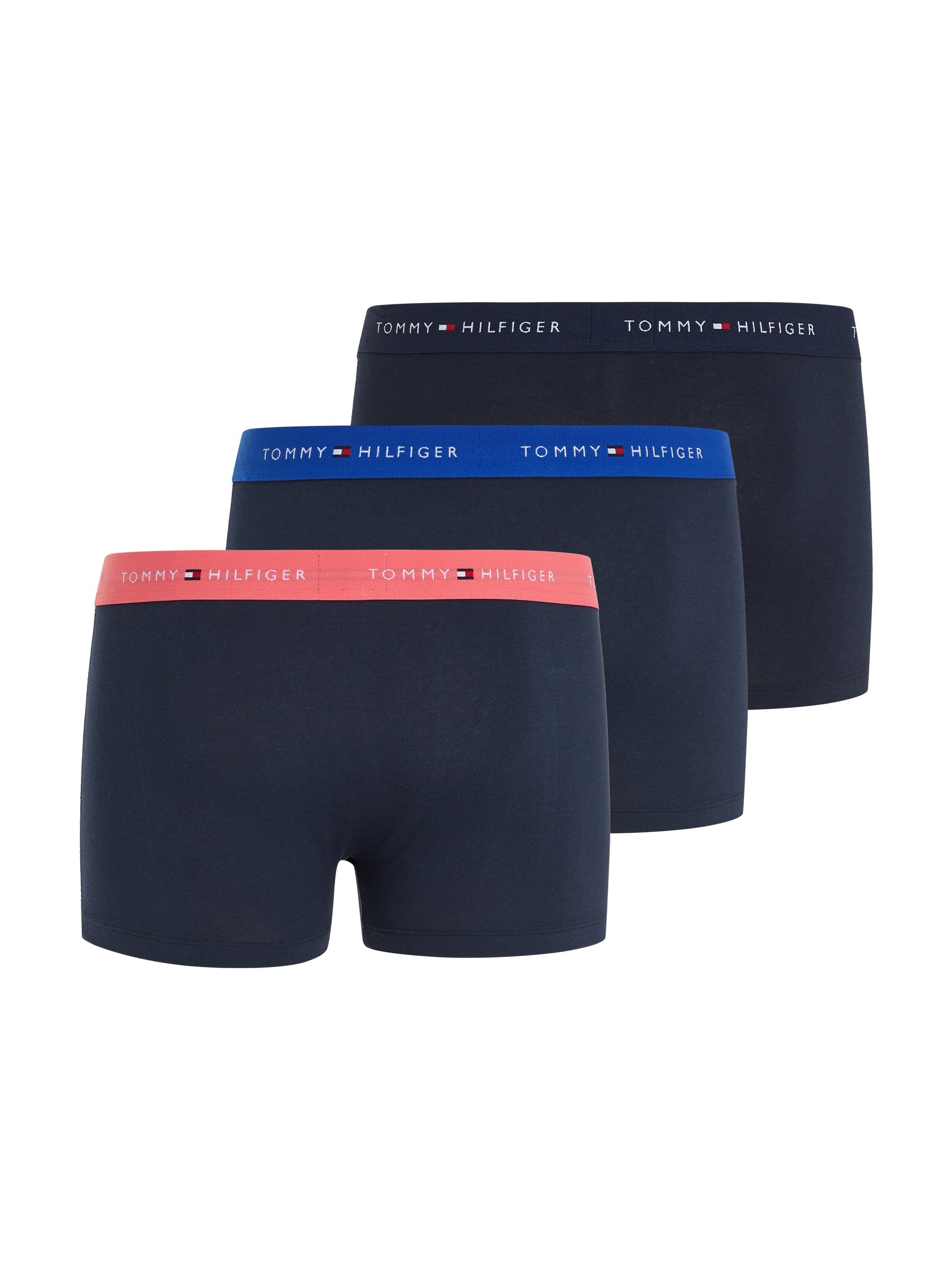 3-St., Trunk WB ultra dawn Hilfiger (Packung, TRUNK Underwear blue/ 3er-Pack) 3P mit Tommy desert Logo-Elastikbund sky/ pink
