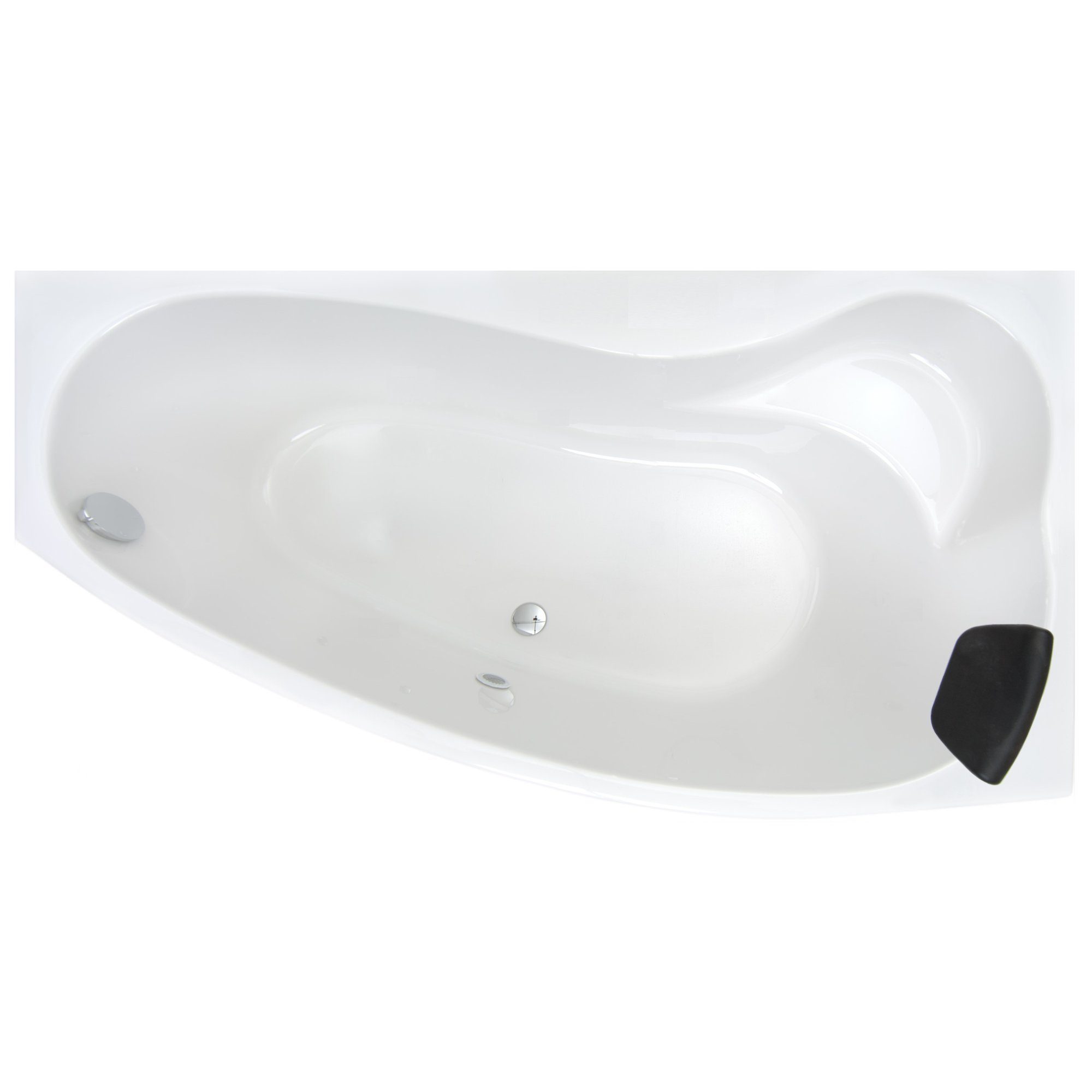 Thumbnail - Basera® Badewanne Eck-Badewanne Formentera Rechts 160 x 90 cm, (Komplett-Set), mit LED und Kopfstütze