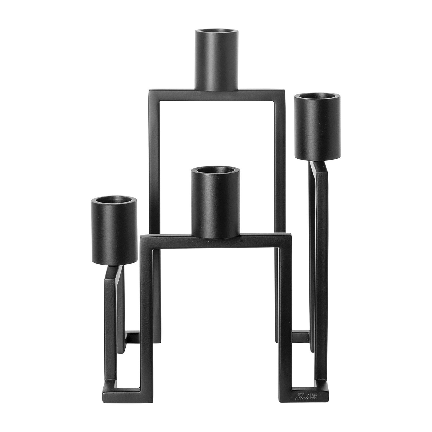 Fink Kerzenhalter GRANT Leuchter - schwarz - Edelstahl - H. 27,5cm x B. 20, günstig online kaufen