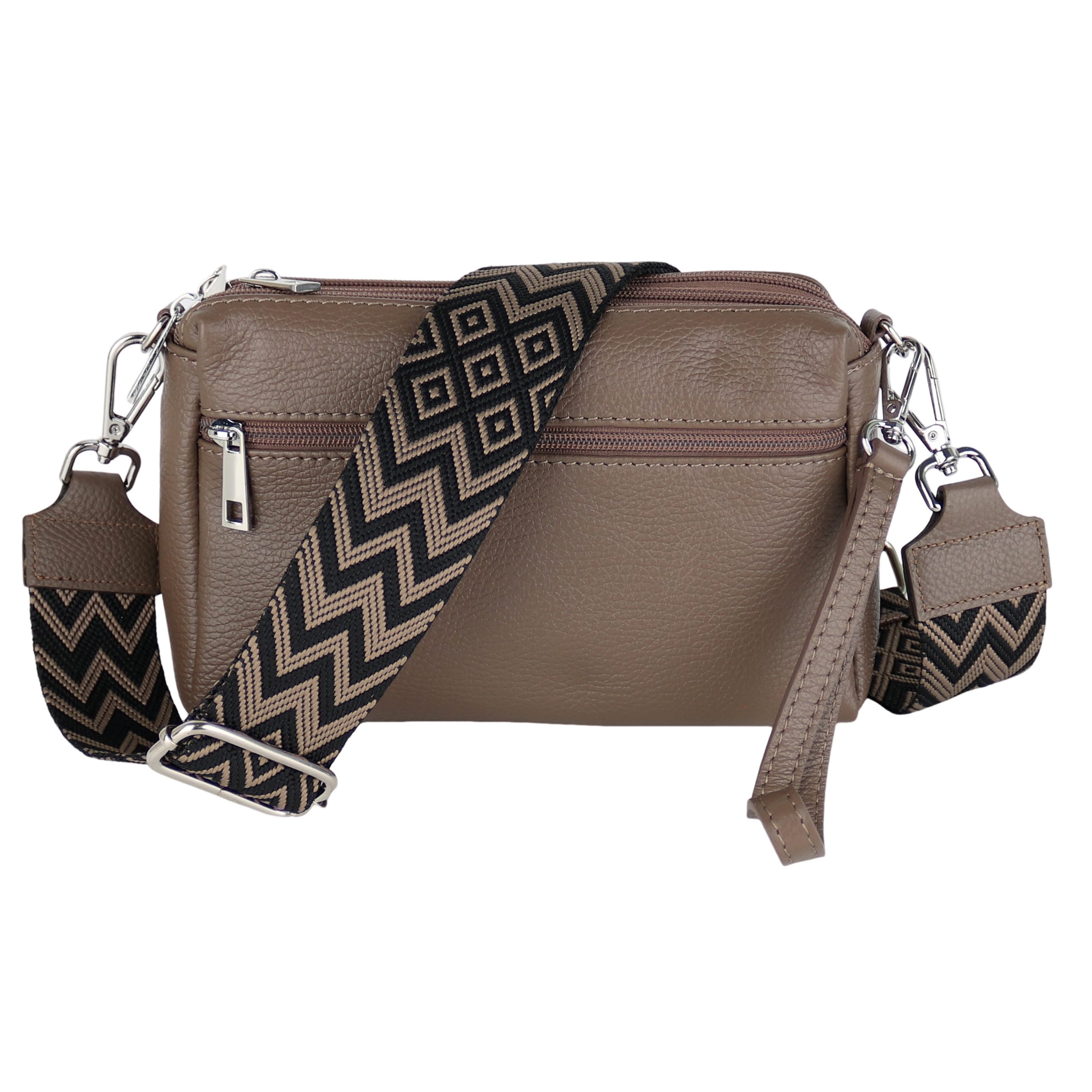 Umhängetasche Damen Crossbody Bag, aus Echtleder,Made in Italy