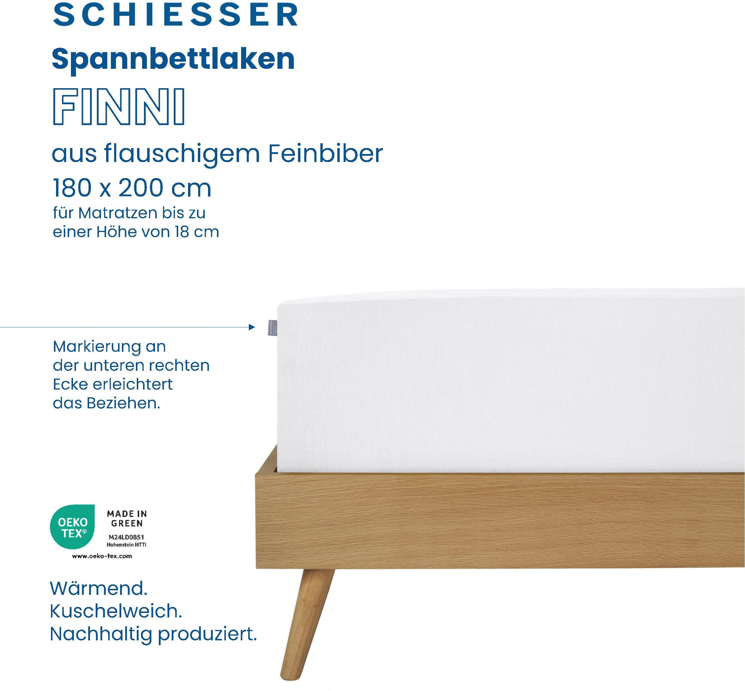 Schiesser Spannbettlaken Finni aus wärmender Baumwolle, günstig online kaufen