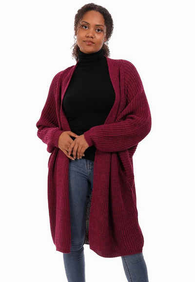 YC Fashion & Style Cardigan Oversize Cardigan Strickjacke Basic-Form verschlusslos Plus Size (1-tlg) casual, mit langen Ärmeln