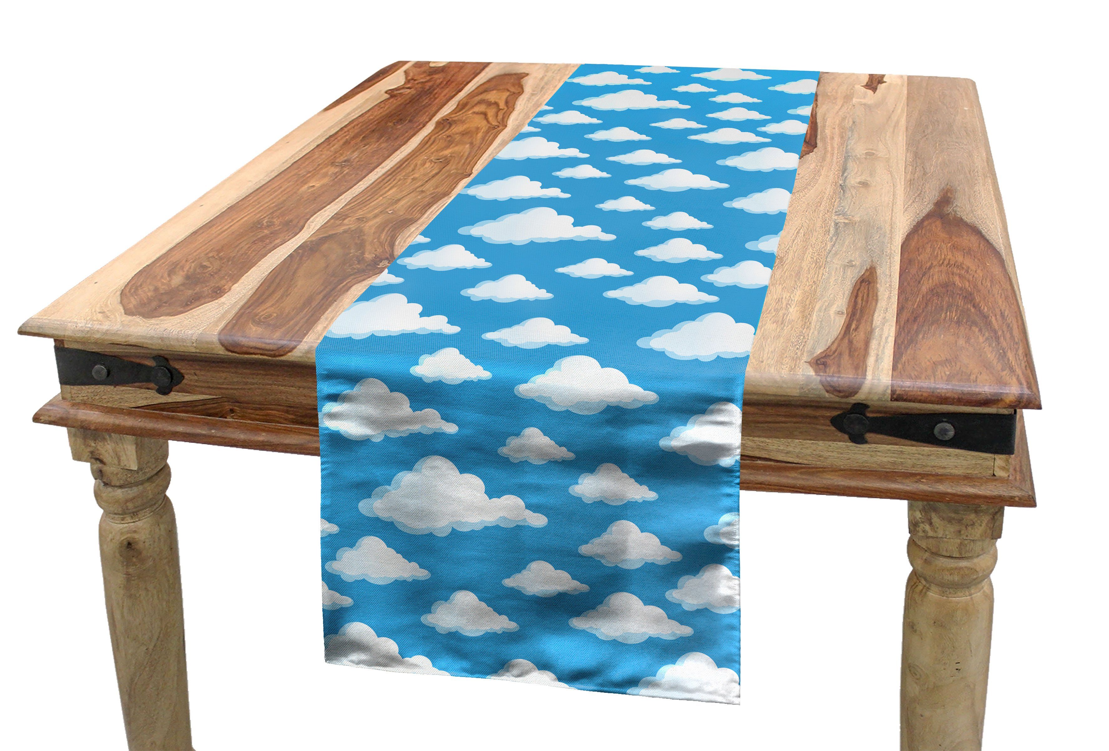 Abakuhaus Tischläufer Esszimmer Küche Rechteckiger Dekorativer Tischläufer, Himmel Fluffy Clouds Cumulus Motiv