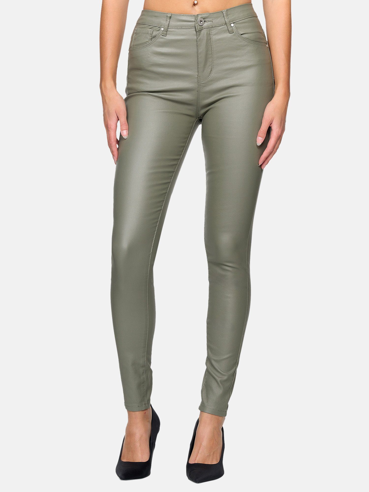 Elara Lederhose Elara Damen Hose Kunstleder günstig online kaufen