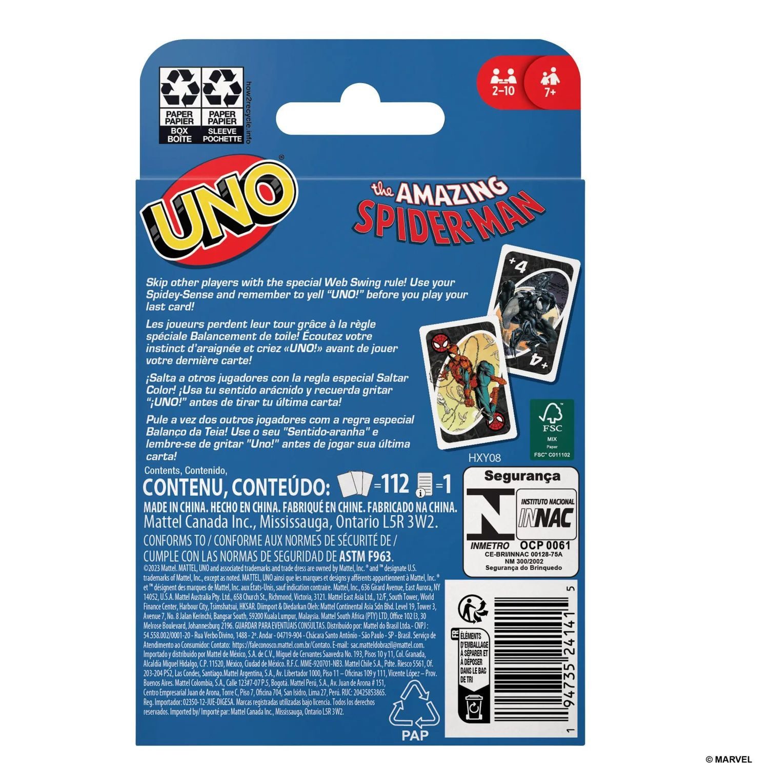 Mattel GmbH Spiel UNO Spider-Man