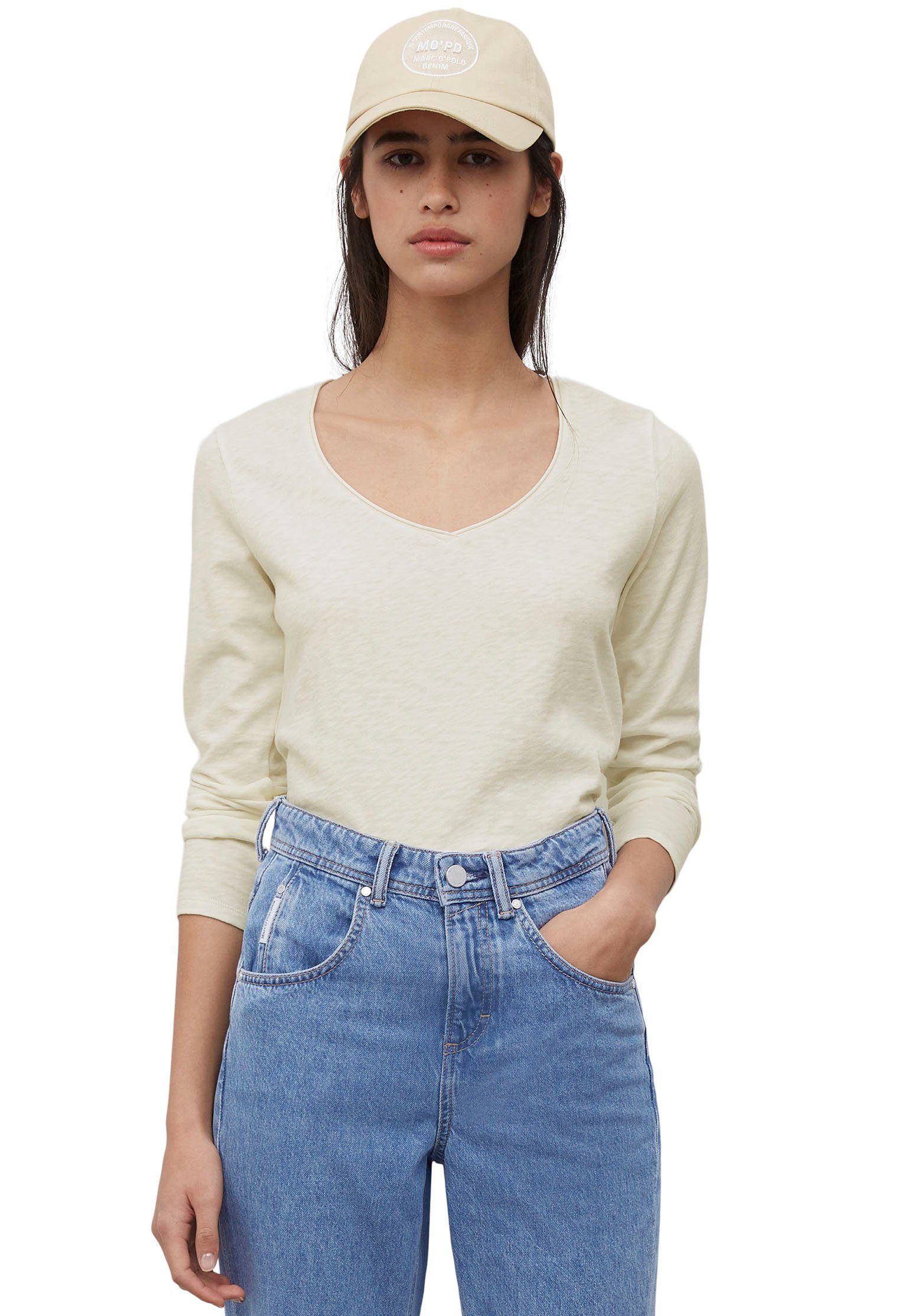 Marc O'Polo DENIM Langarmshirt mit Rollkante günstig online kaufen