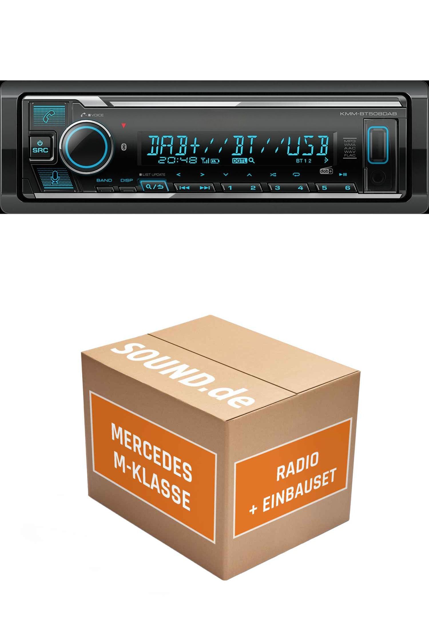 JUST SOUND best choice for caraudio Autoradio Kenwood KMM BT508 für Mercedes M-Klasse W163 Bose Bluetooth Autoradio (RDS, AM/FM Radio, Animiertes Display, Freisprecheinrichtung, 1 DIN)