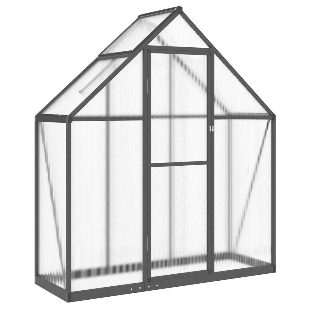 furnicato Gewächshaus Anthrazit Transparent 169x58x195 cm mit Aluminiumrahmen
