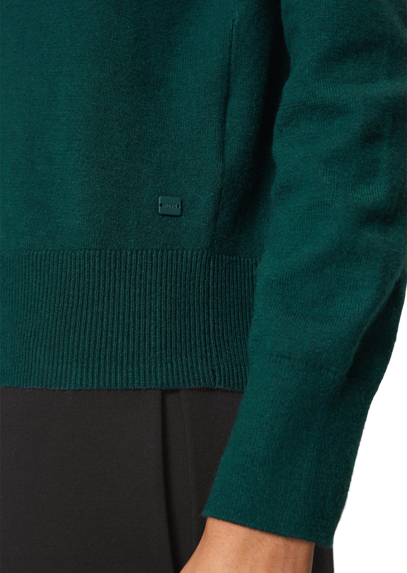 Marc O'Polo DENIM Cotton Soft Strickpullover aus grün Stretch