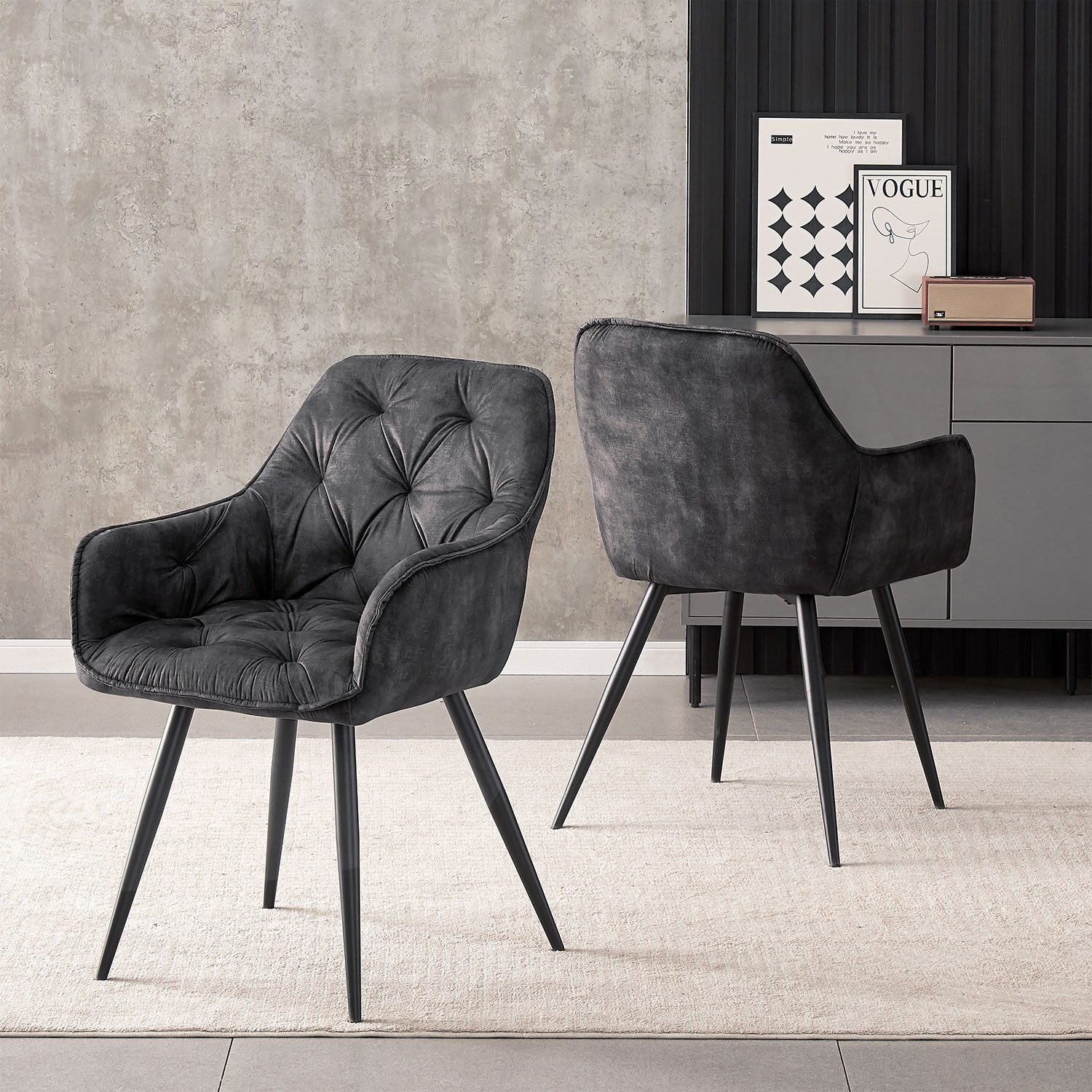 B&D home Polsterstuhl DIETER (2er Set, 2 St), Steppung, mit Armlehnen günstig online kaufen