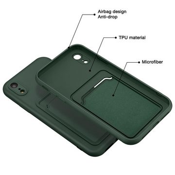 CoolGadget Handyhülle Card Case Handy Tasche für Apple iPhone XR 6,1 Zoll, Silikon Schutzhülle mit Kartenfach für iPhone XR Hülle