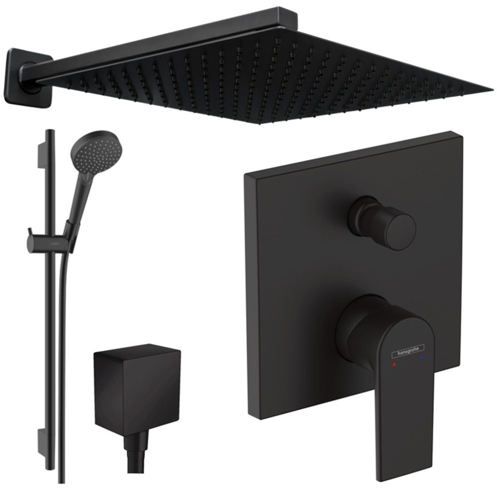 Duscharmatur Vernis Shape Duscharmatur, Duschsystem mit Kopfbrause, Schwarz