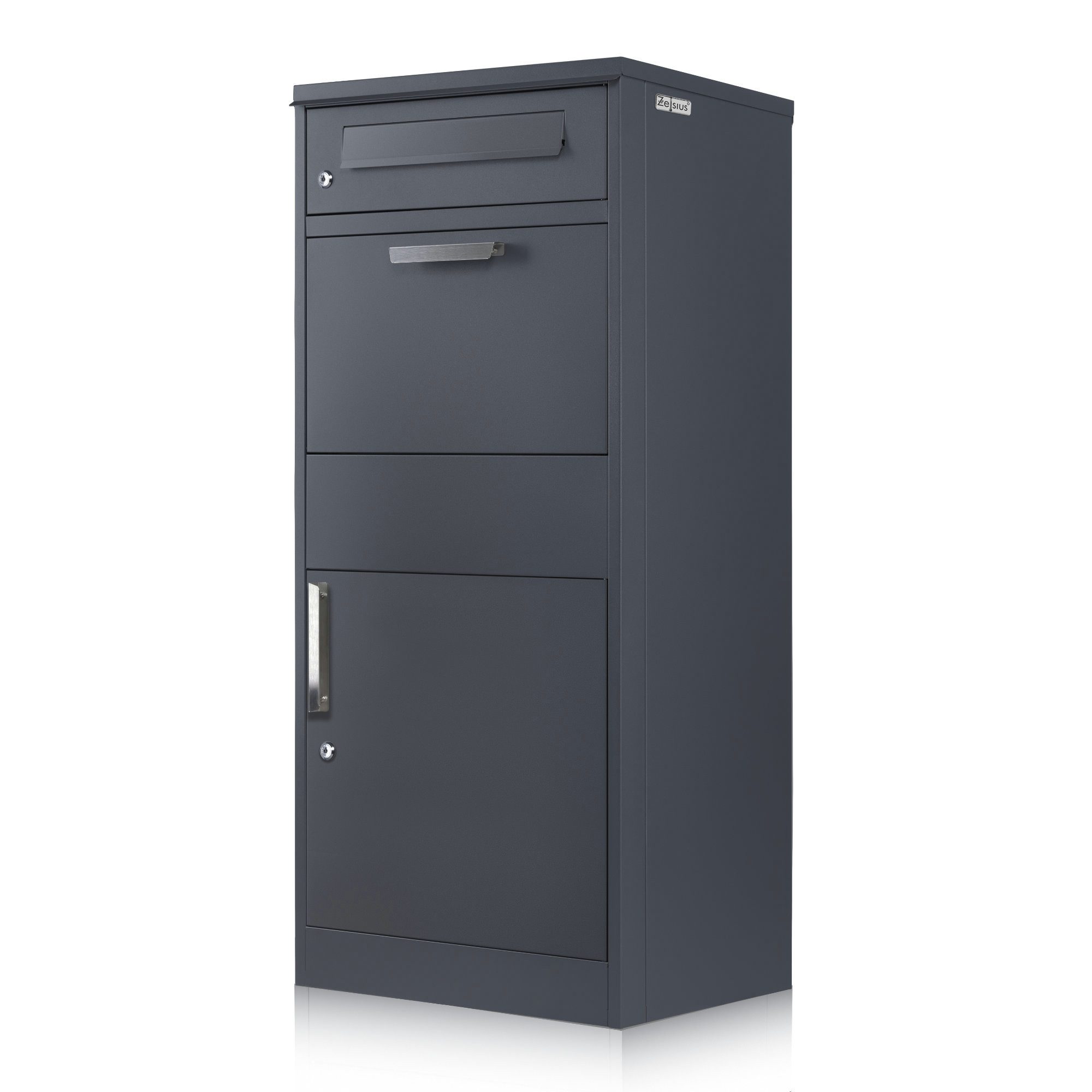 Zelsius Paketbriefkasten Neptun, pulverbeschichteter Stahl, RAL7016, mit Di günstig online kaufen