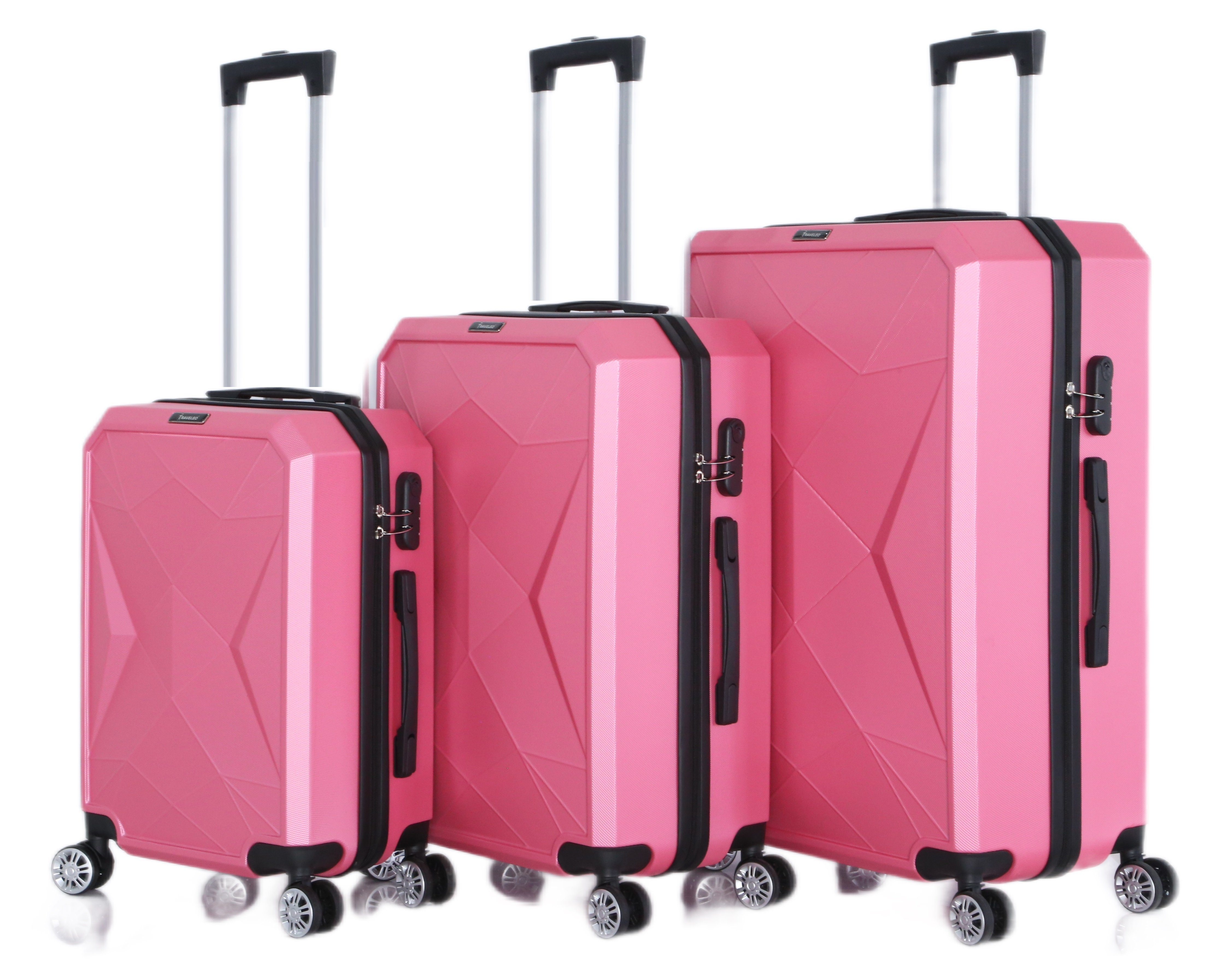 Pink Gepäck Cheffinger 3-teilig Kofferset Reisekoffer Kofferset Reisetasche Koffer Handgepäck