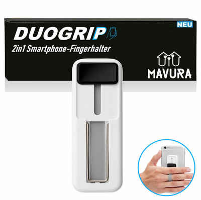 MAVURA DUOGRIP 2in1 Handy Smartphone Fingerhalter Ständer Handy Griff Halter Fingerhalter, (Handyhalter Handyständer verstellbar klappbar Halterung Handyhalterung)