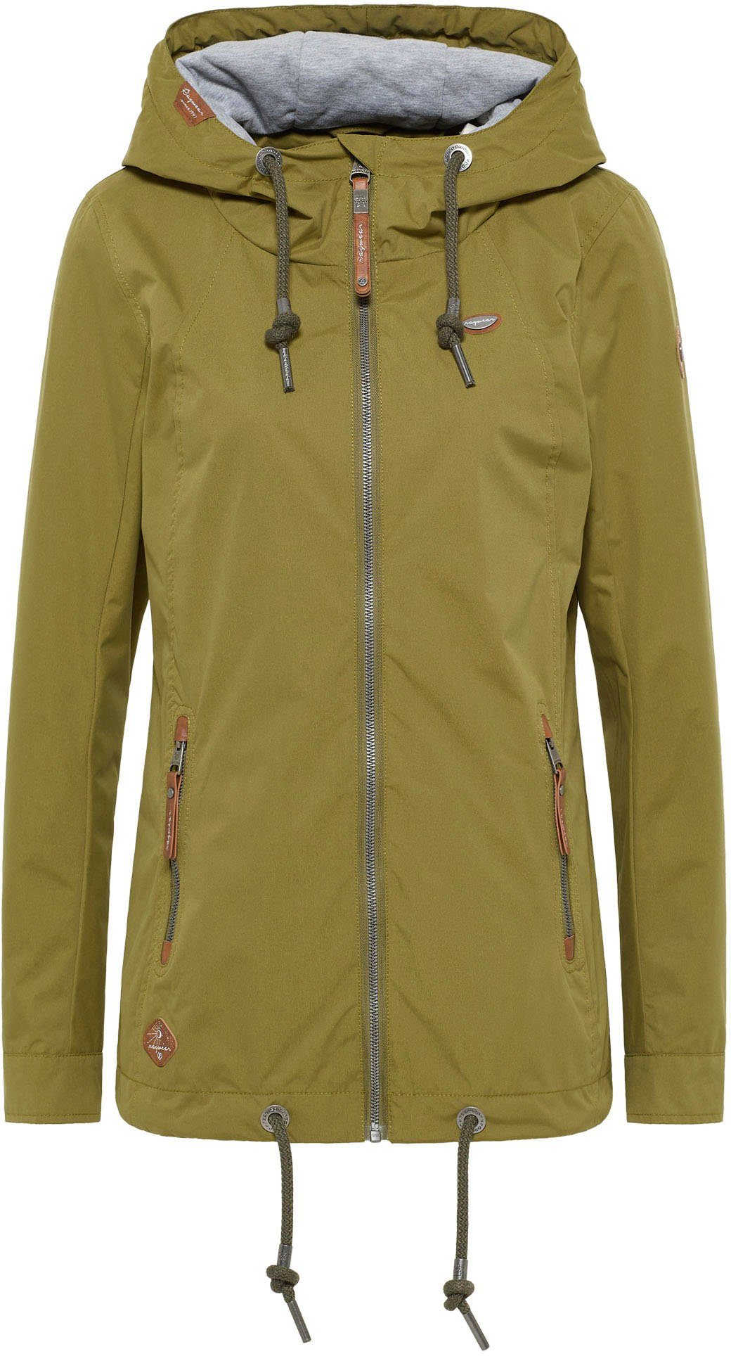 Ragwear Plus Funktionsjacke ZUZKA PLUS mit stylische Kapuze Olive Übergangs-Outdoorjacke