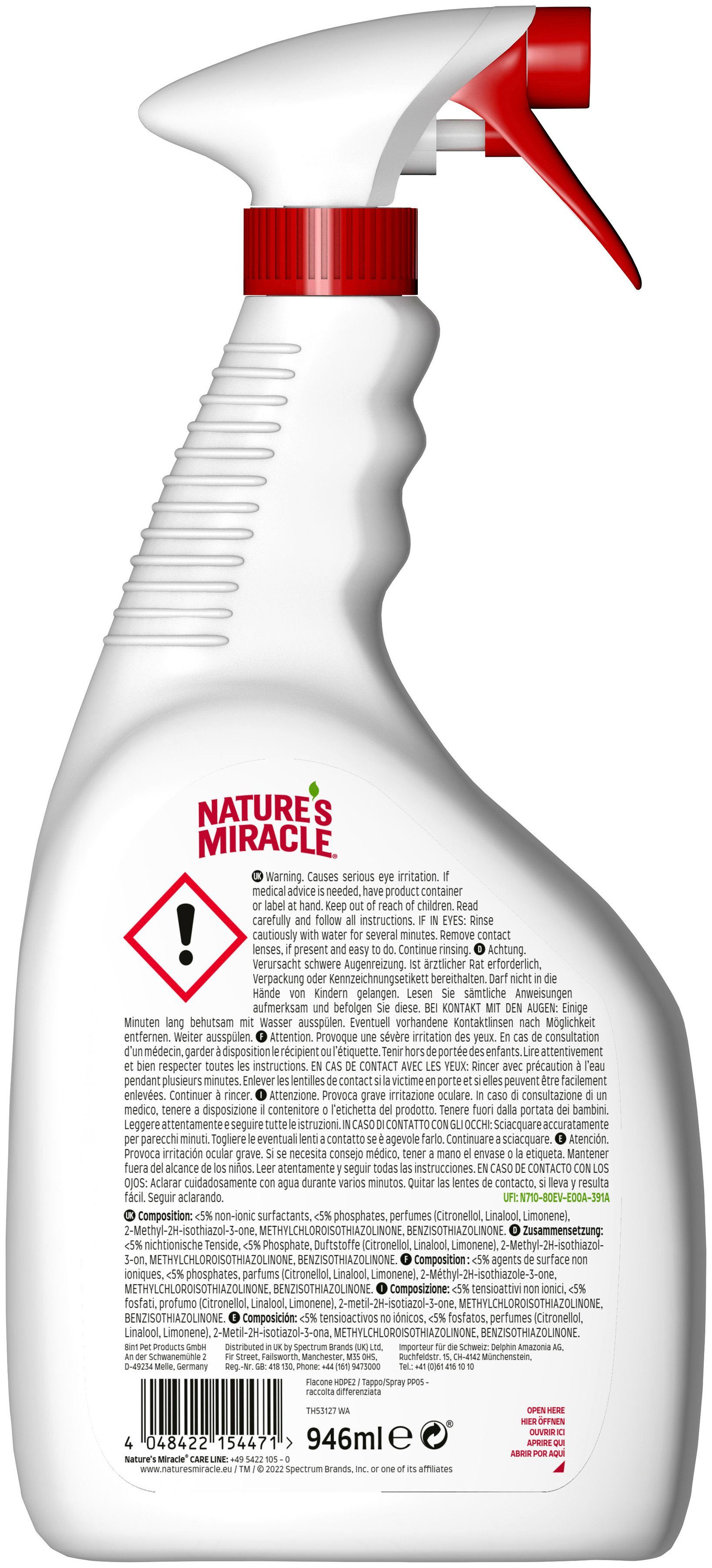 Nature's Miracle Dog ml) Urin-Flecken-Entferner (946 Fleckentferner