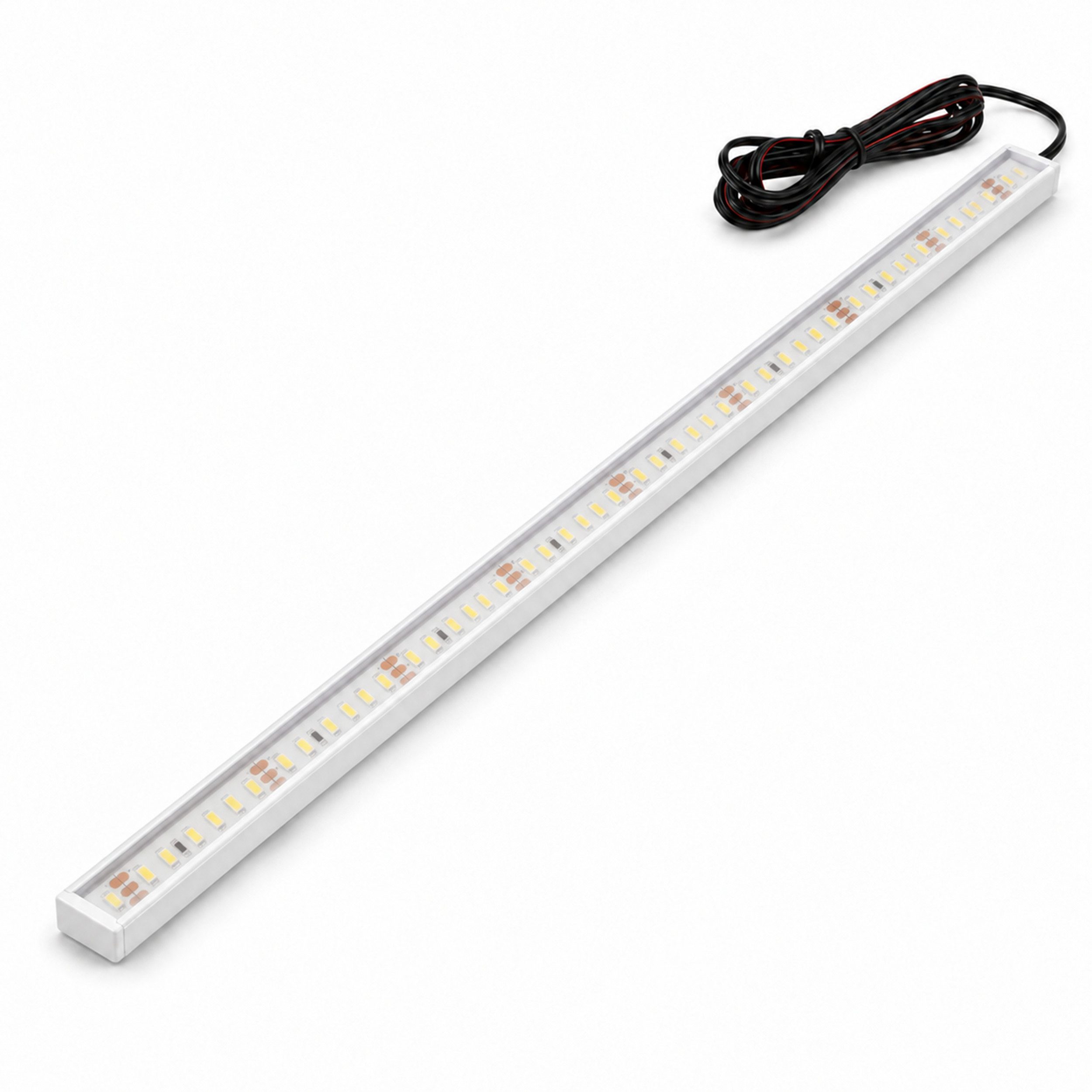QLS LED Einbauleuchte 100 cm Laderaumbeleuchtung, LED fest integriert, Kaltweiß, Innenbeleuchtung Kofferraum Hülse weiß matt frostig