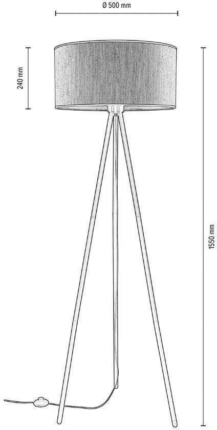 Stehlampe mit wechselbar, in Virrat, Europe Made andas Leinenschirm, Leuchtmittel Stehlampe