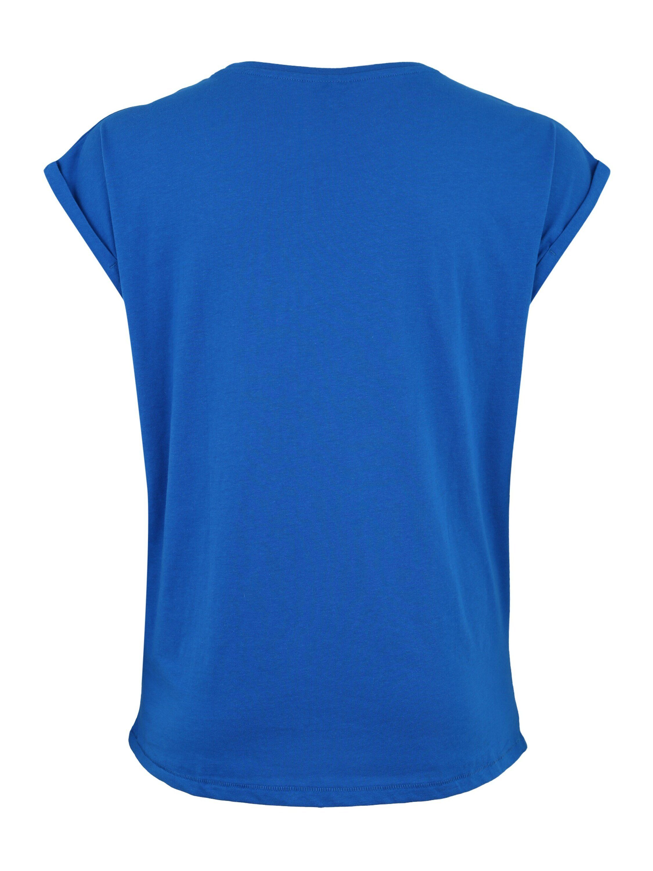brightblue Plain/ohne (1-tlg) CLASSICS T-Shirt Shoulder Detail Details, Weiteres TB771 Extended URBAN