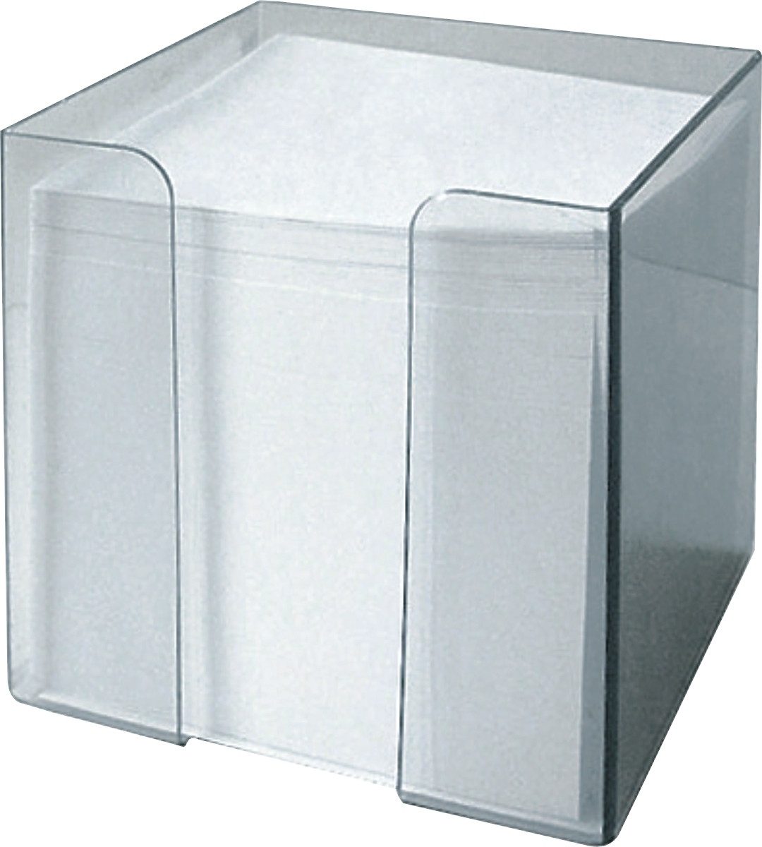 Notizzettel Zettelbox 9,5x9,5x9,5cm rauchglas gefüllt.