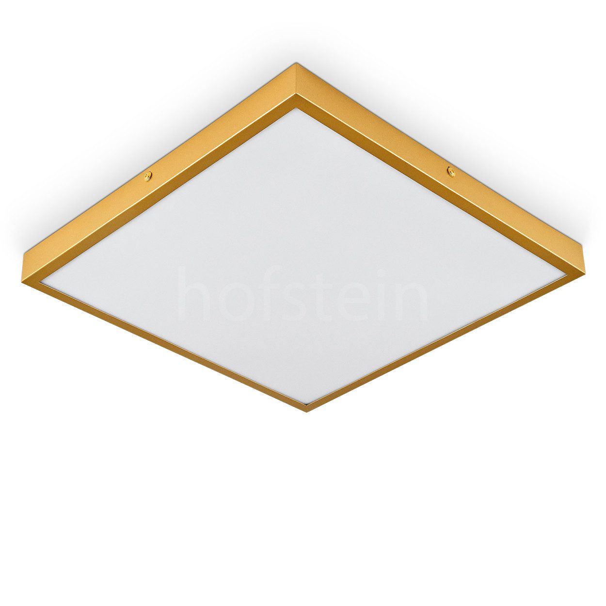 hofstein Deckenleuchte moderne Deckenlampe aus Metall/Kunststoff in Goldfarben/Weiß, LED fest integriert, 3000 Kelvin, eckige Leuchte, 35 cm x 35 cm, 2350 Lumen, LED 22 Watt