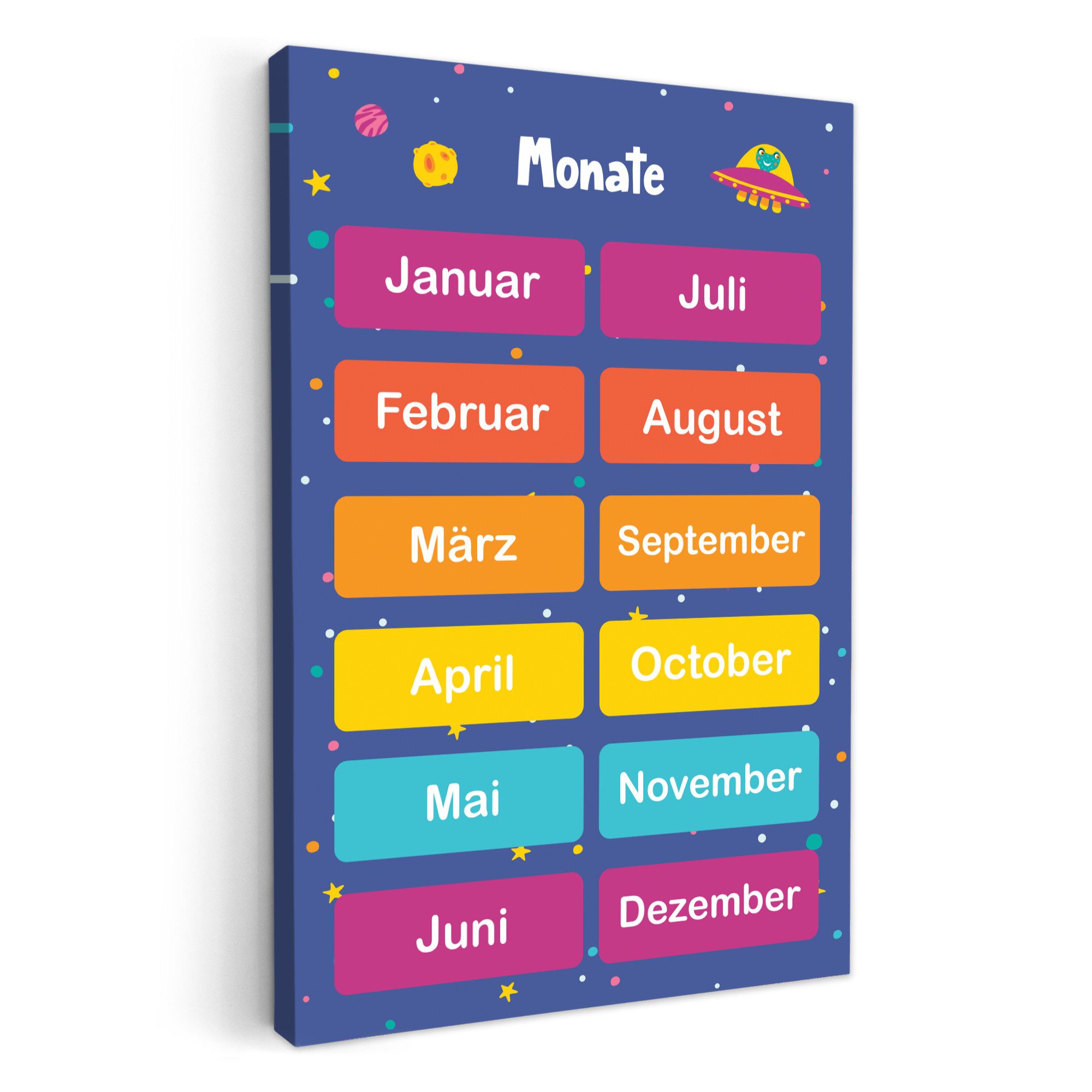 OneMillionCanvasses® Leinwandbild Pädagogisch - Monate - Raum - Lernen, Fot günstig online kaufen