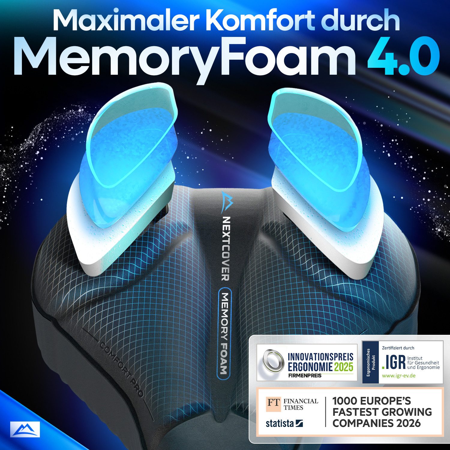 Nextcover Sattelbezug Nextcover® Fahrradsattel Überzug CoverPro mit [Memory Foam 4.0]