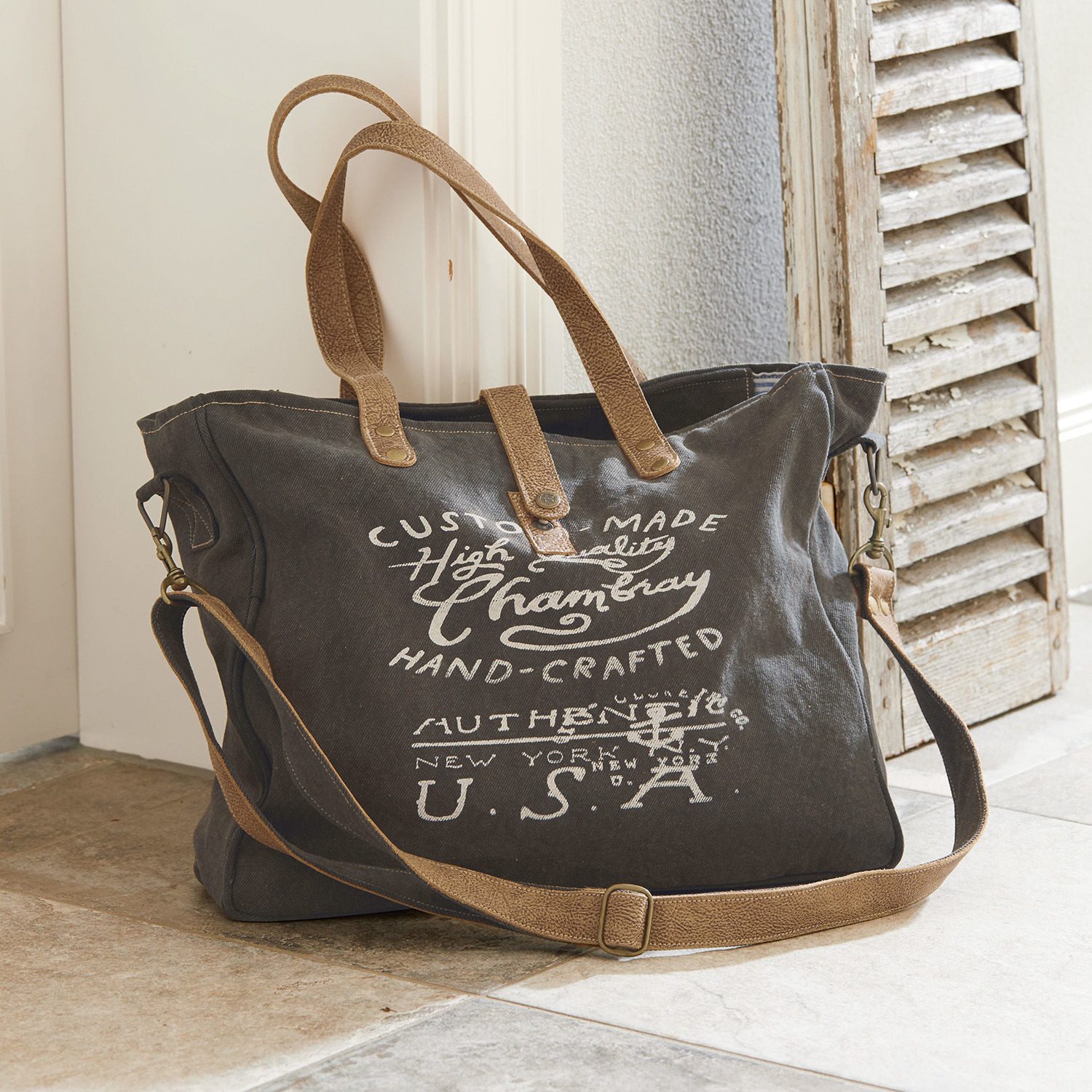 Mirabeau Handtasche Tasche Kamjenia dunkelgrau/braun – Bild 3 von 4