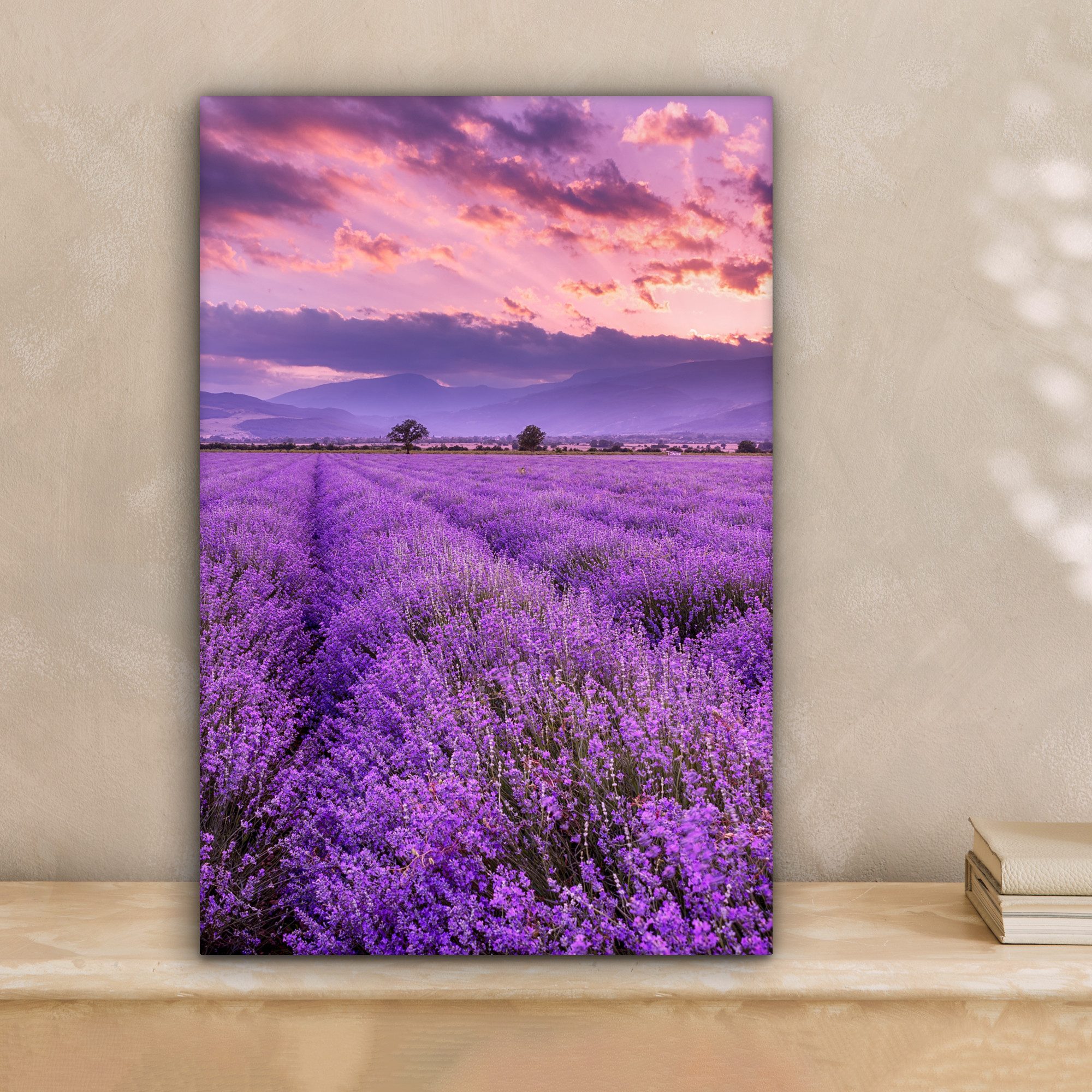 OneMillionCanvasses® Leinwandbild Lavendel - Lila - Blumen - Feld, Fotodruc günstig online kaufen