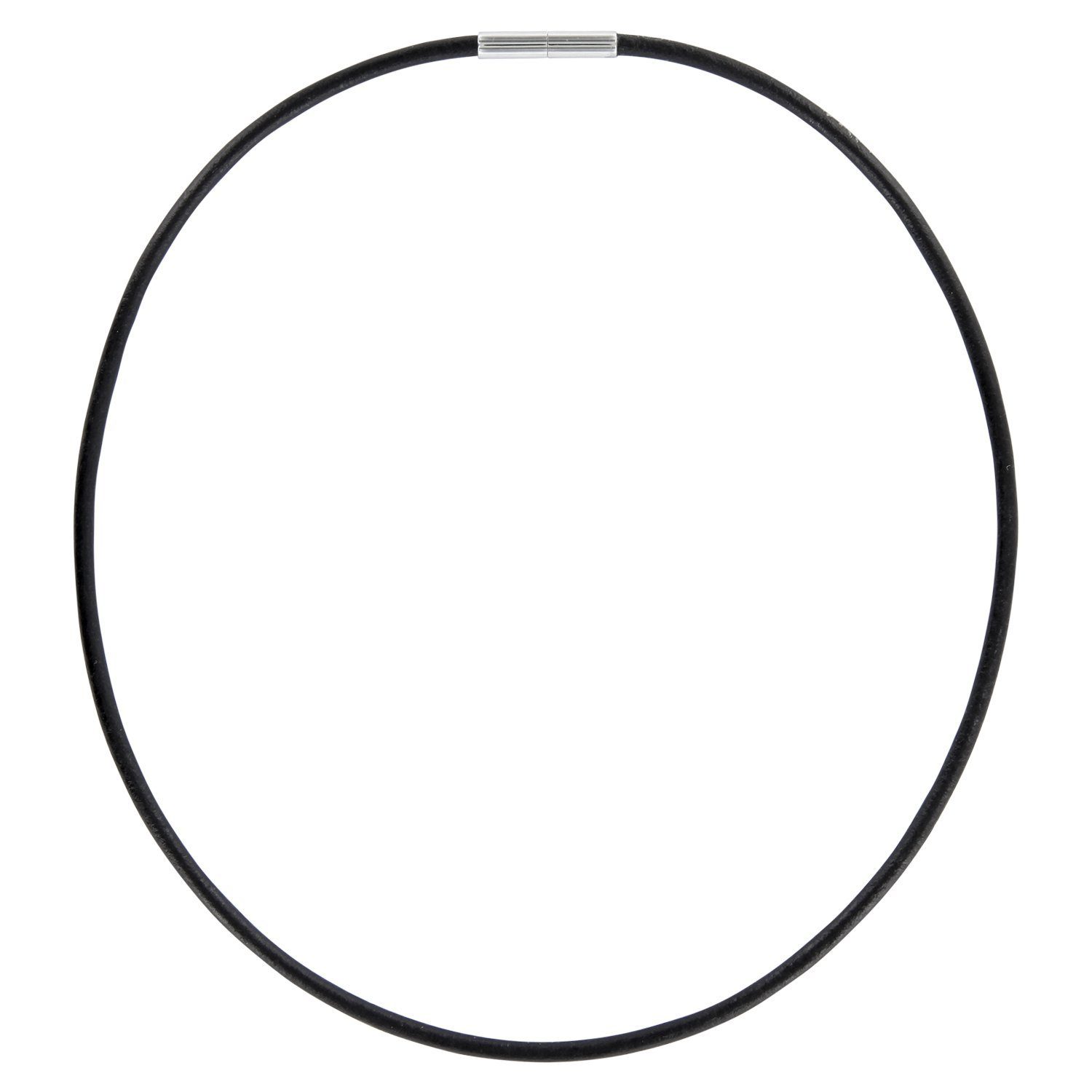 Auroris Lederband Echtleder Halsband schwarz Dicke 3mm Edelstahl Tunnel-Drehverschluss, Made in Germany – Bild 3 von 5