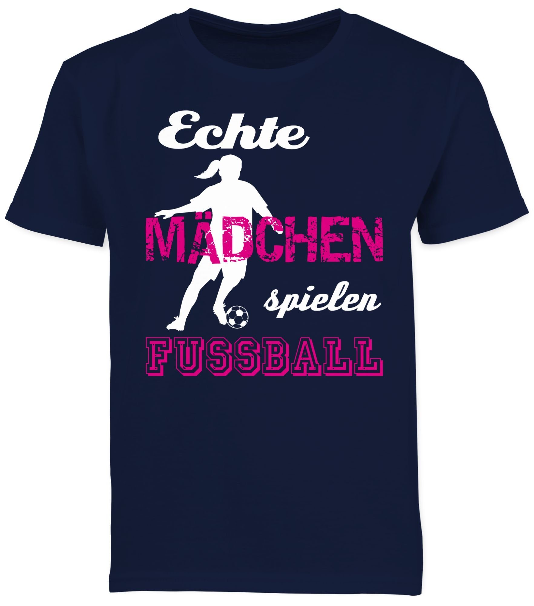 T-Shirt Echte Mädchen spielen Fußball