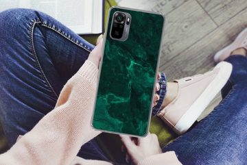 MuchoWow Handyhülle Marmor - Limone - Grün - Strukturiert - Marmoroptik, Phone Case, Handyhülle Xiaomi Redmi Note 10, Silikon, Schutzhülle