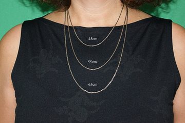 Kiss of Leather Silberkette Korbkette Silberkette 1,5 mm 45+55+65 cm Silber Kette 925