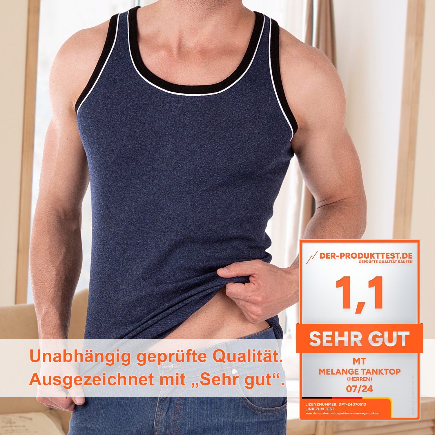 MT Unterhemd Herren Melange Tank-Top (5er Pack) Baumwoll Unterhemden günstig online kaufen