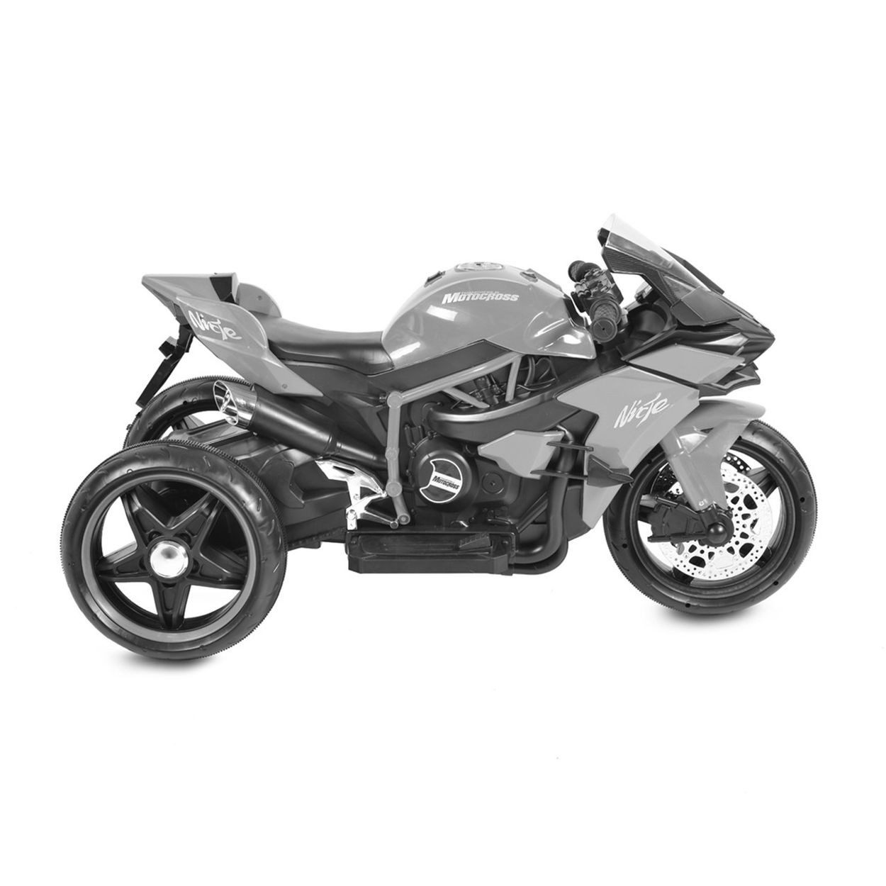Moni Elektro-Kindermotorrad Kinder Elektromotorrad Ninja, Belastbarkeit 30 kg, drei Kunststoffräder, LED-Beleuchtung, Mp3