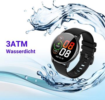 XINJI C2 3ATM wasserdicht Smartwatch (1,3 Zoll, Androud/ iOS), mit AMOLED-Touch-Display, Blutsauerstoffmessung, Schlafüberwachung