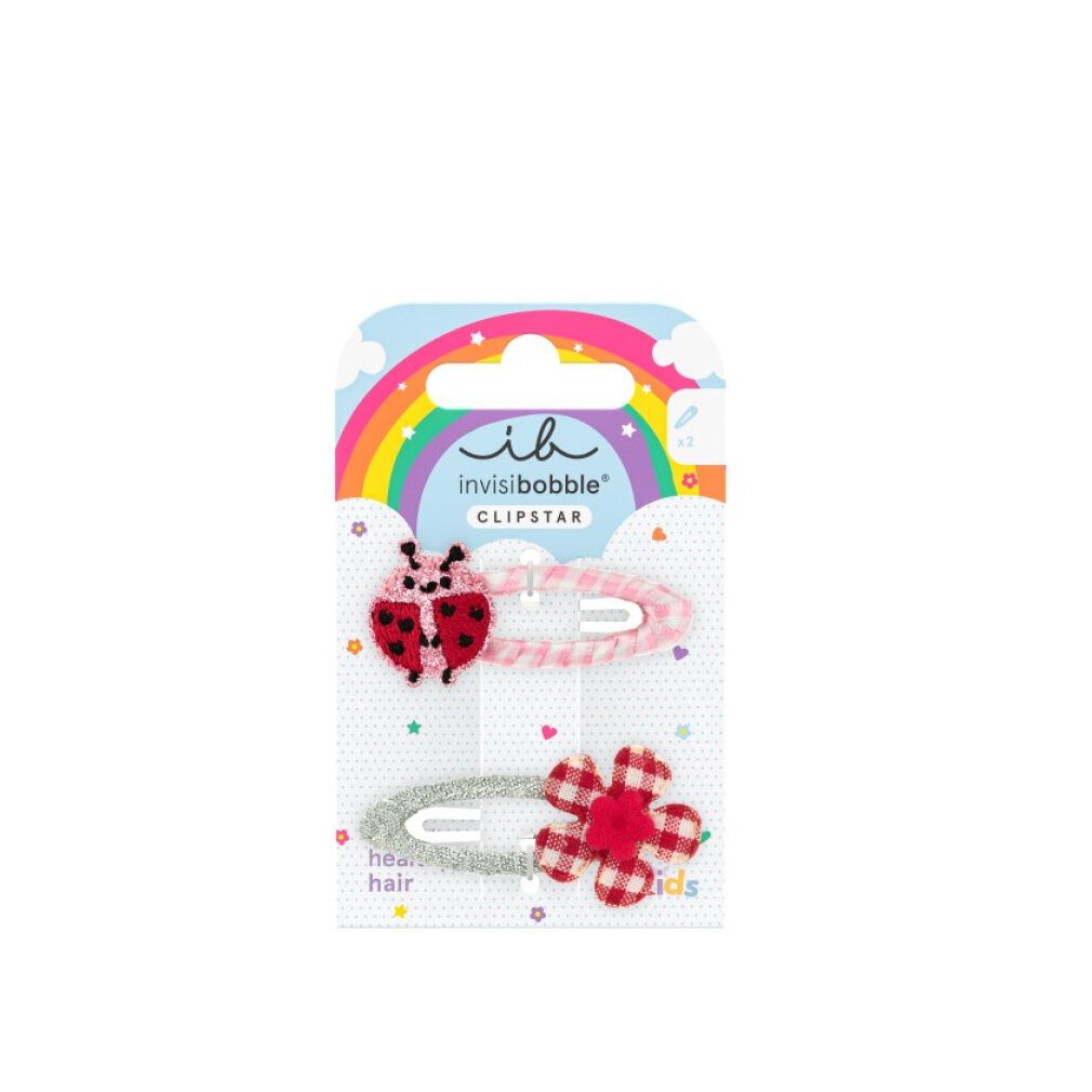 invisibobble Haarklemme Snap Clip Happy Ladybird Haarspange für Kinder, 2 Stück