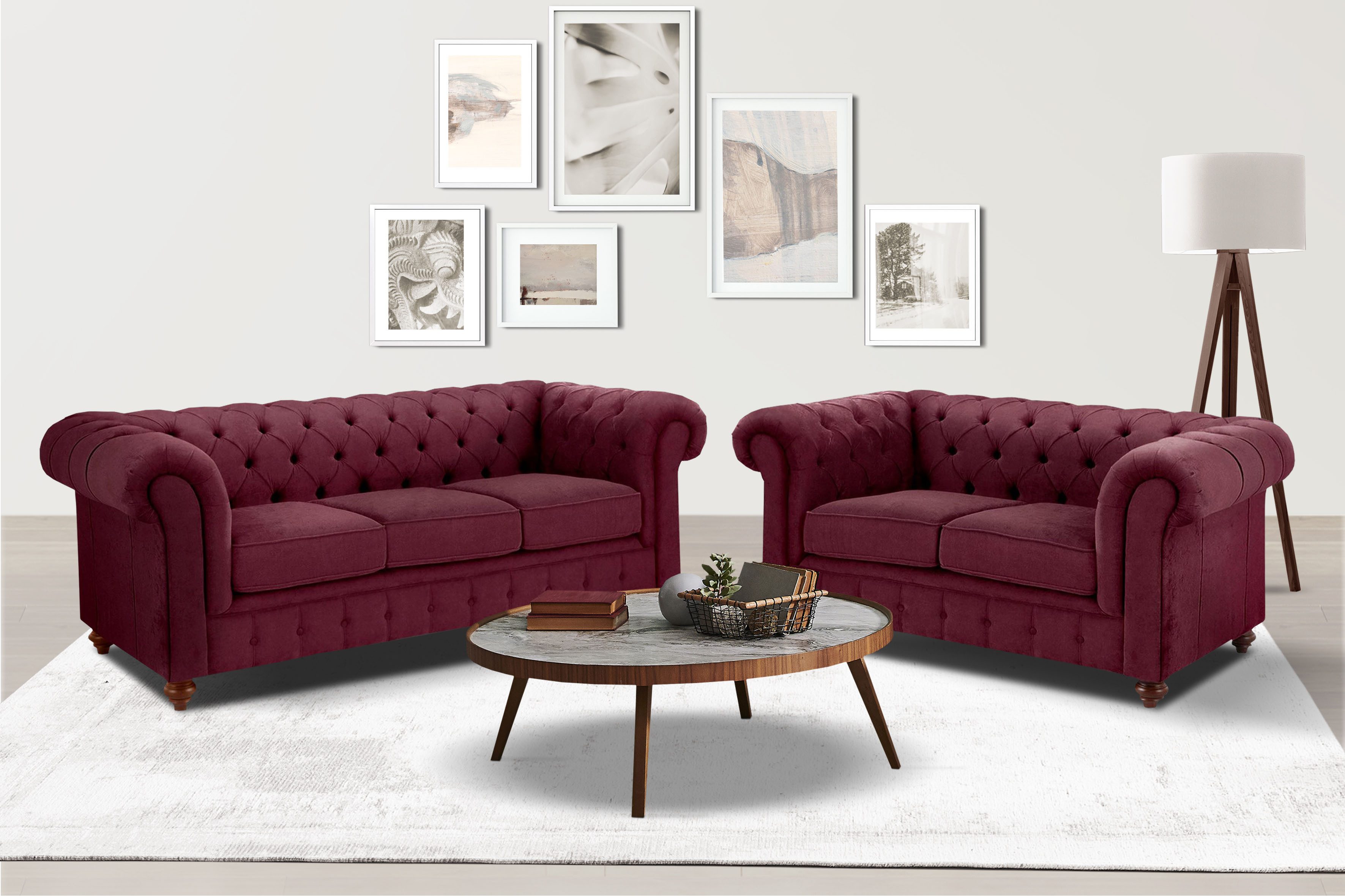 Home affaire Sitzgruppe Chesterfield, (2-tlg), hochwertige günstig online kaufen