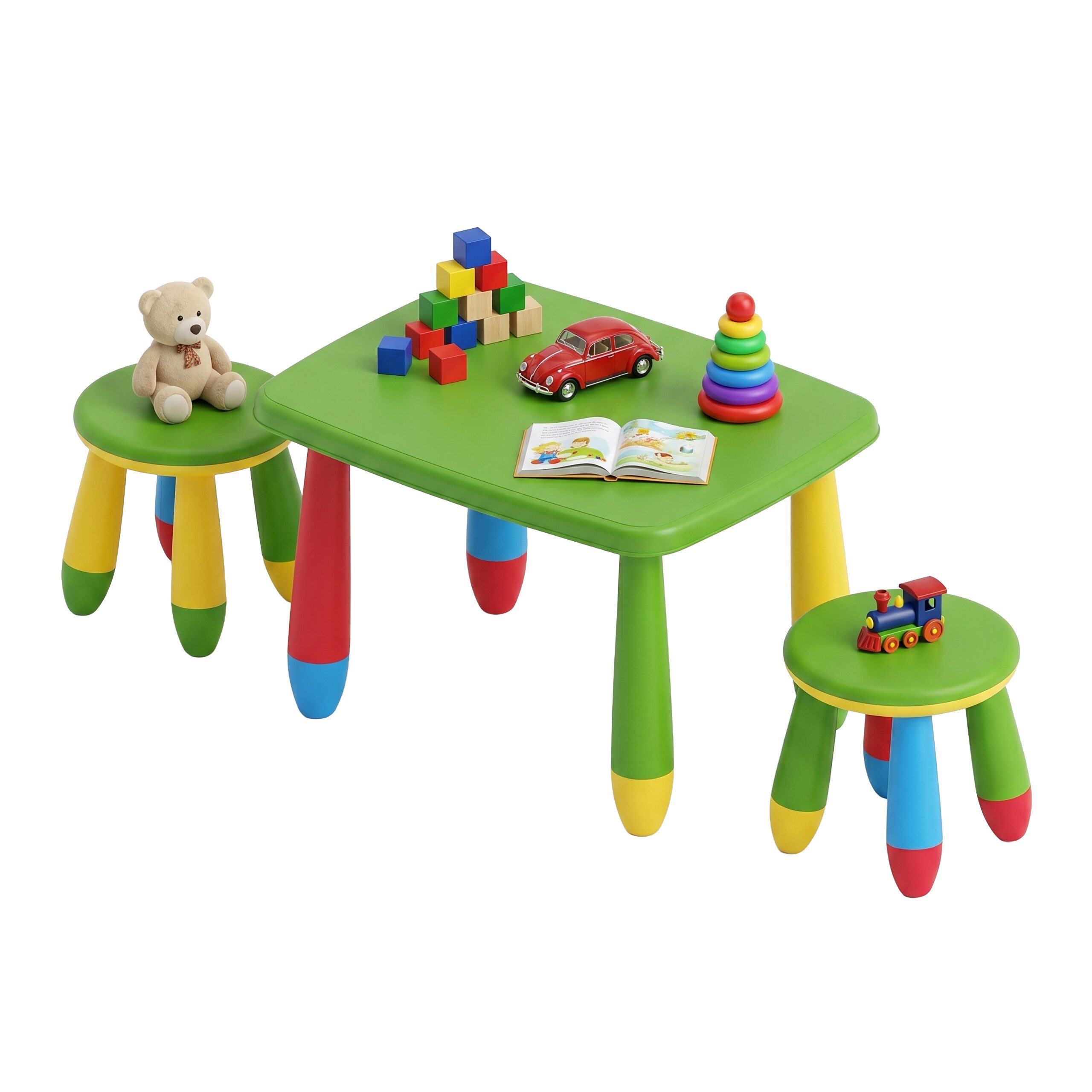 relaxdays Kindersitzgruppe Bunte Kindersitzgruppe, (3-tlg)
