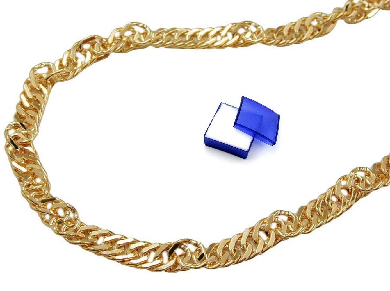 unbespielt Goldkette Halskette Kette 1,8 mm Singapurkette 9 Karat Gold 50 cm inklusive Schmuckbox, Goldschmuck für Damen und Herren