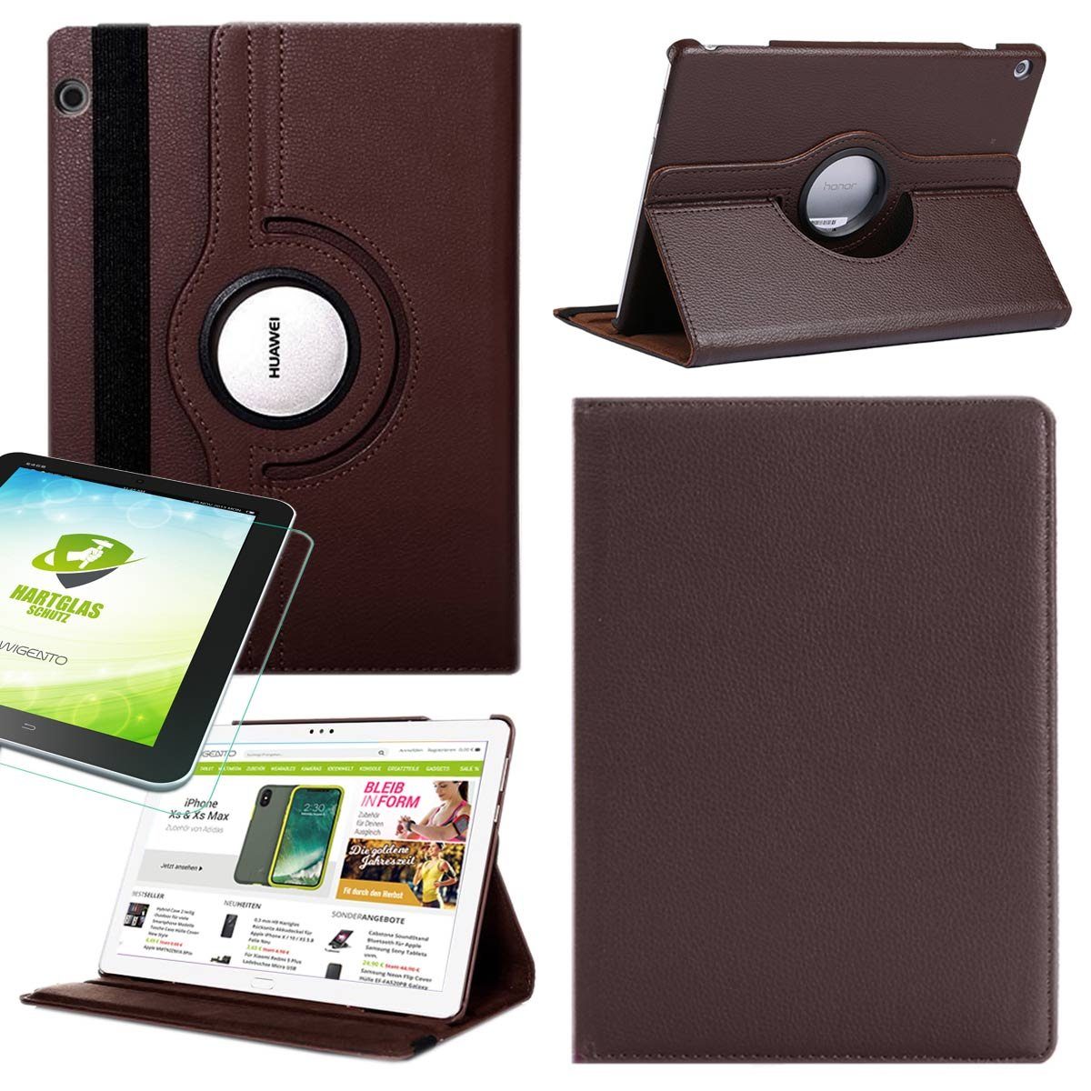 Wigento Tablet-Hülle »Für Apple iPad Pro 11.0 Zoll 2018 / iPad Air 2020 4.  Gen 360 Grad Hülle Cover Tasche Braun Kunst Leder Case Neu«