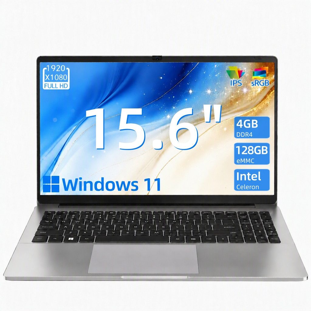MENGHU Leichtes 15,6-Zoll Laptop - leise, erweiterbar - Ideal für unterwegs Notebook (Intel® Celeron® N4020, Intel® UHD Graphics 600, 4 GB, 128 GB SSD)