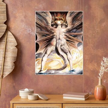Posterlounge Poster William Blake, Der Große rote Drache mit der von der Sonne bekleideten Frau, Malerei