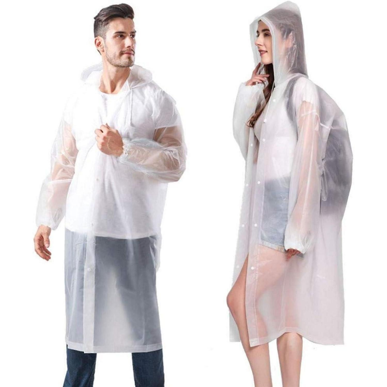 LuxusKollektion Regenponcho Regenponcho 2 Stück Unisex Fahrrad Camping Wandern Festival XL Weiß