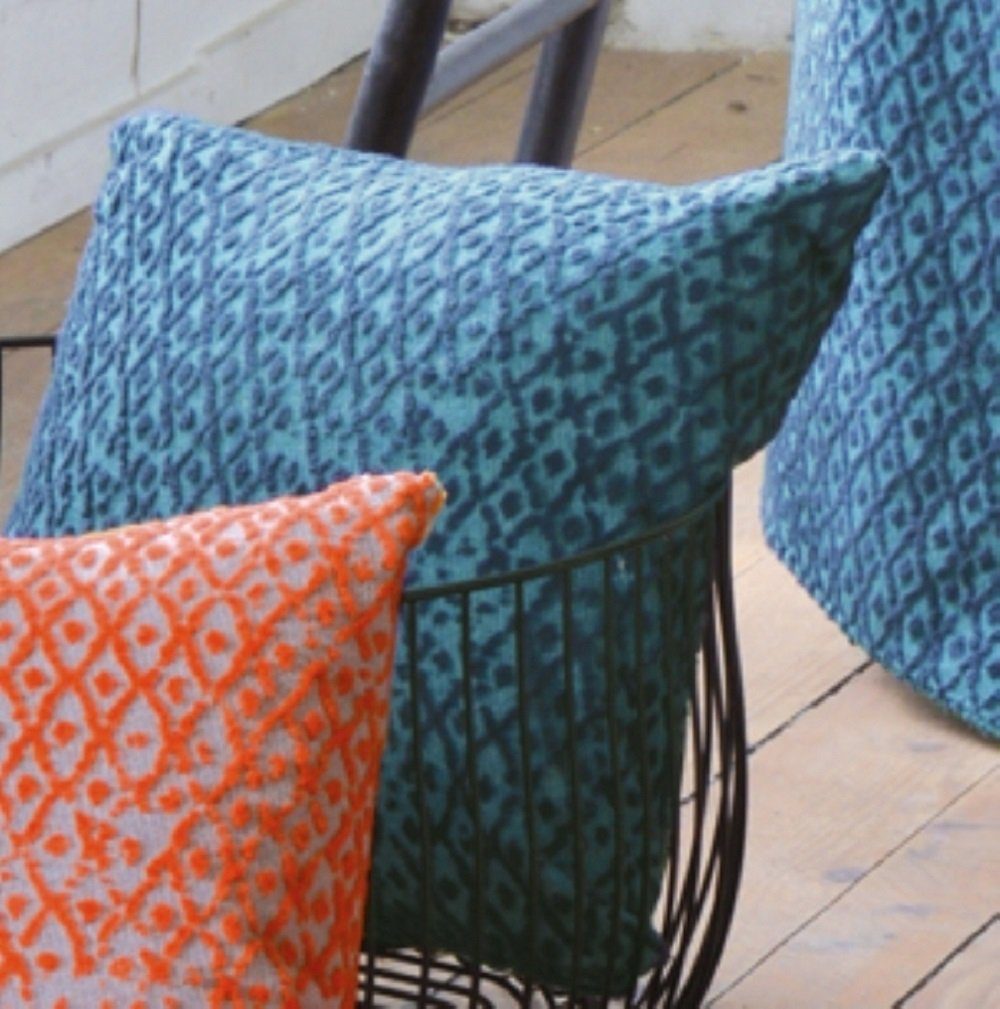 DAVID FUSSENEGGER Kissenhülle Deco 'Orient' 50 x 50 cm Petro - Blau