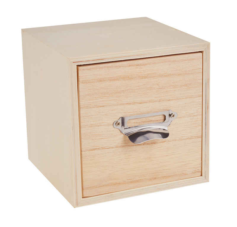 VBS Aufbewahrungsbox Schubladenbox Würfel (2 St), 12 cm x 12 cm x 12 cm
