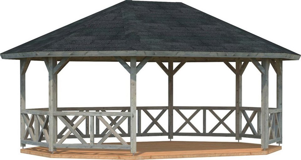 Palmako Holzpavillon Betty, BxT: 615x551 cm, grau