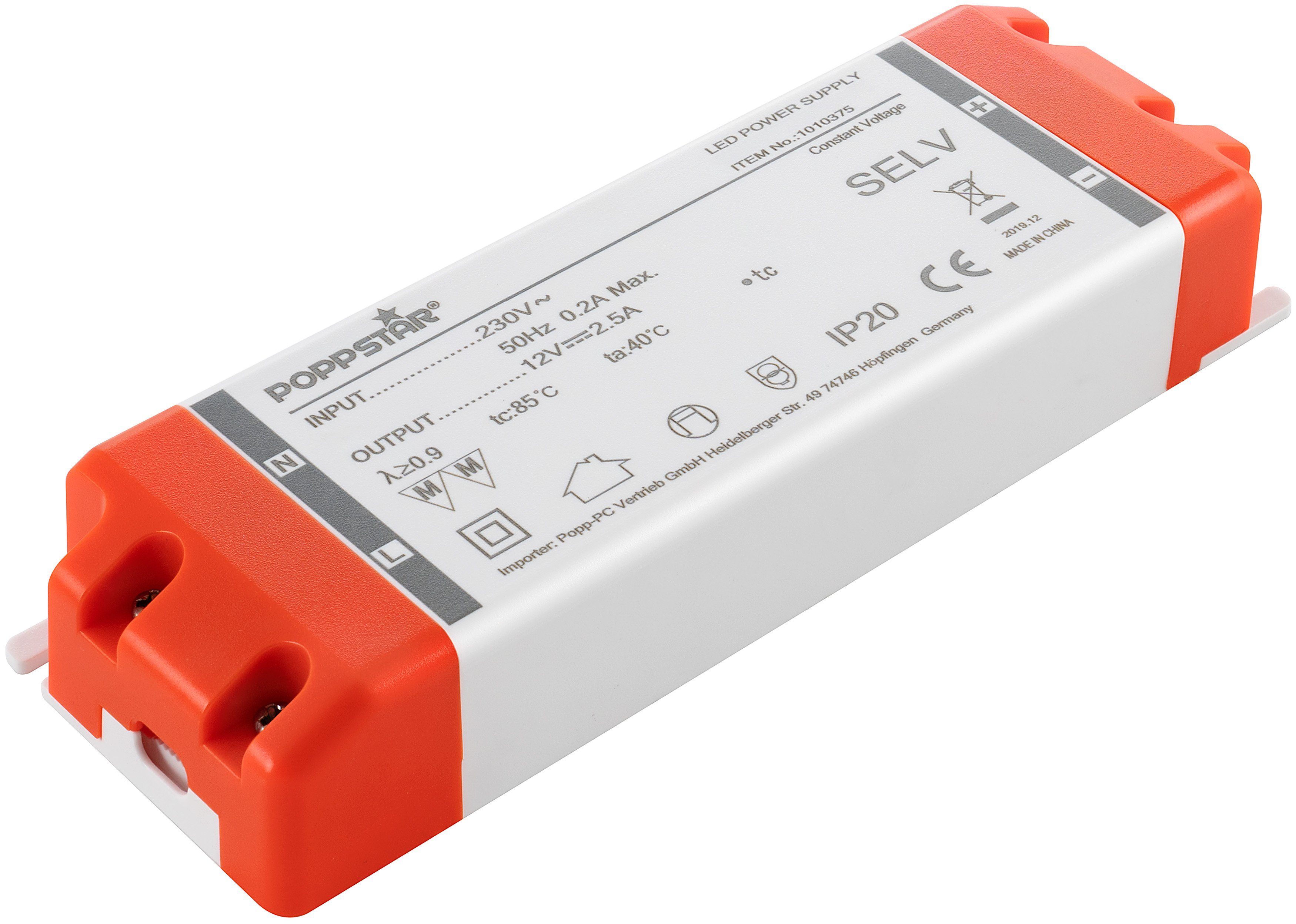 LED Transformator 230V AC / 12V DC 2,5A LED Trafo