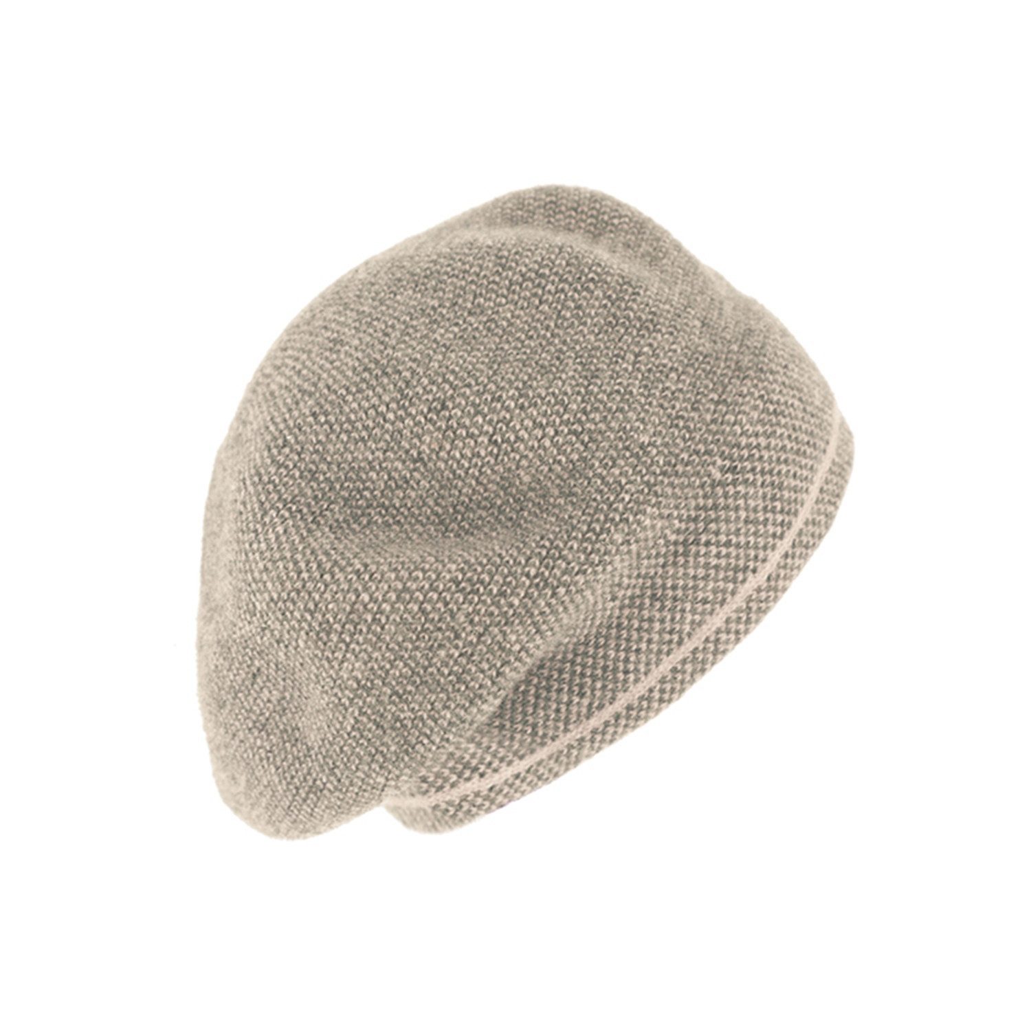 Fiebig Strickmütze Melierte Baskenmütze mit Wollanteil